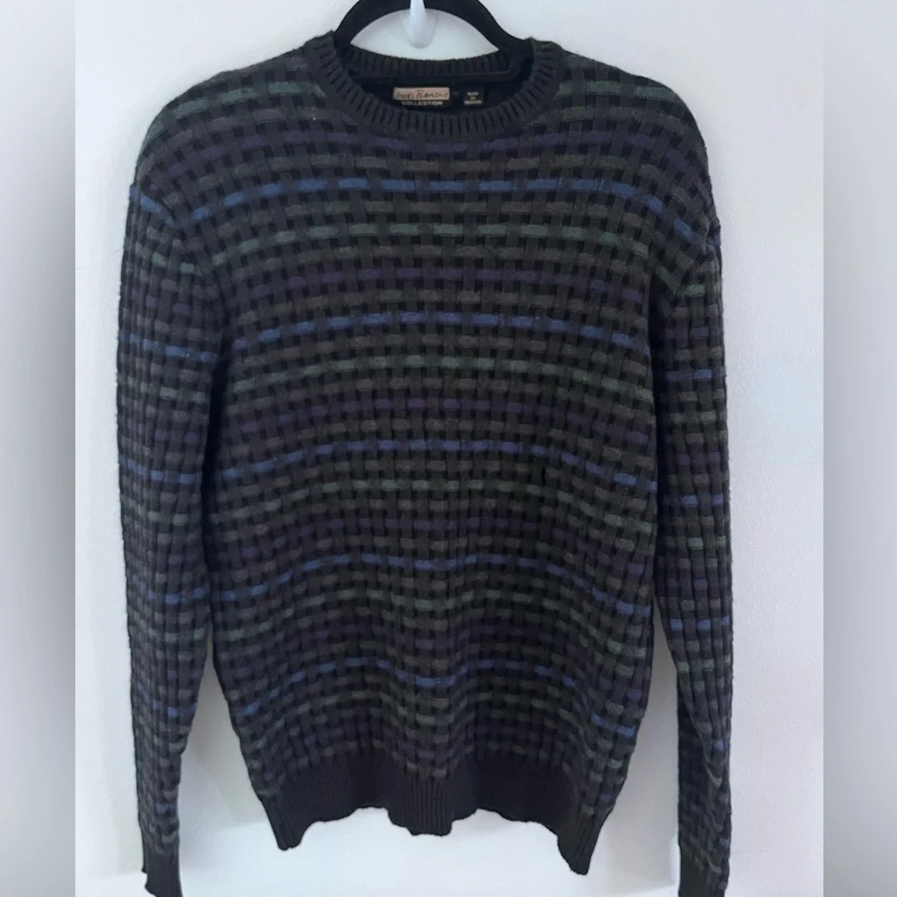 Lenor Romano Fine Merino Wool Sweater Textured 90's Crew Neck Pullover Men’s  XL